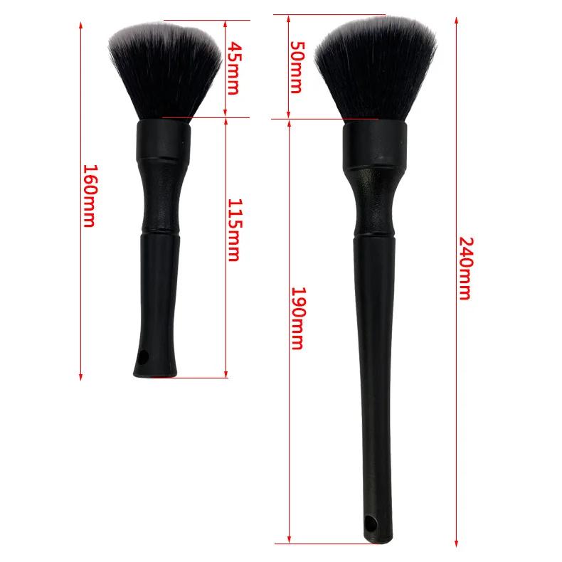 2pcs Ultra-Soft Car Detailing Brush Super Soft Auto Interior Detail Brush Synthetic Boars Hair for Cars Seat Leather Cleaning