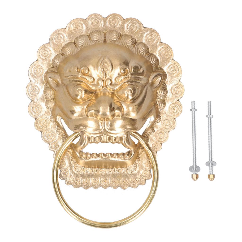 Antique Door Knocker Handle Brass Double Door Handle for Wooden Courtyard Side Door