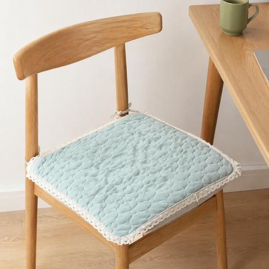 Coussinets de Chaise Antidérapants Coussin Peluche avec Liens, Coussin d'Assise Bordure en Dentelle, Tapis Confortables pour Sièges de Salle à Manger 16 x Pouces Lavable Bureau Épais Doux Tabourets de Cuisine