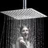 Stainless Steel High Pressure Shower Head 8" 10" 12" Black Silver Golden Large Flow Pressure Boosting Design Spa Bathroom Shower