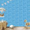 Polynesian Geometric Pattern Wallpaper Azure and Blue 50x1000