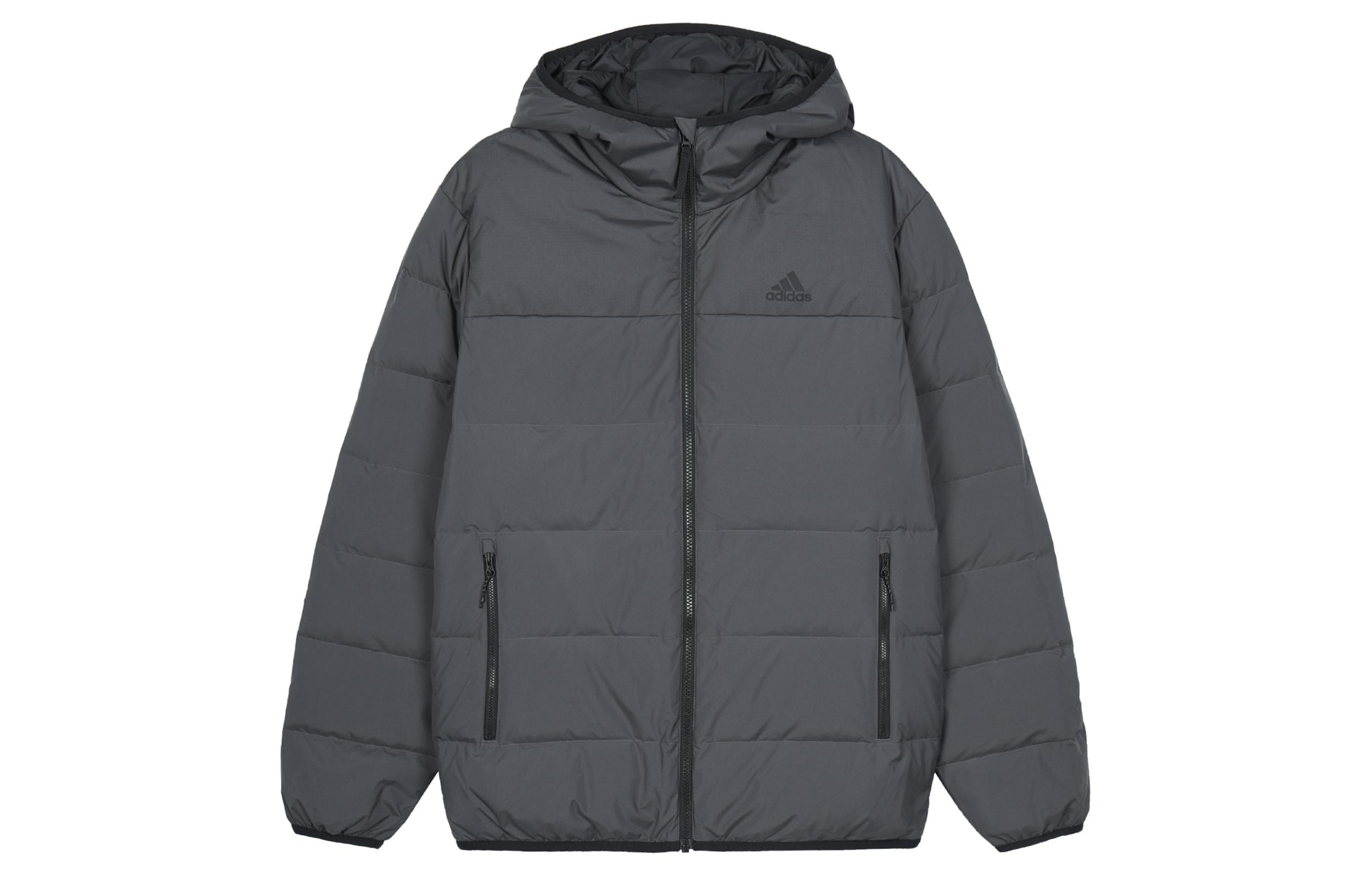Adidas Down Jackets Unisex Gray Hooded Moderate Other HZ2594 XXS
