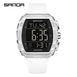 SANDA 6286 Multi Function Men Digital Watch Fashion Design Two Time Luminous Complete Calendar Waterproof Men Digital Wristwatch Sanda 6286