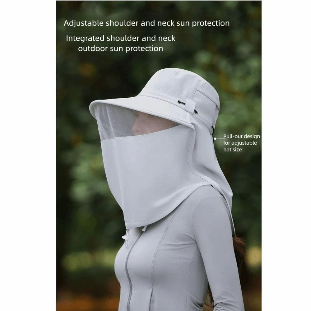 Adjustable Sun Protection Hat Neck Guard Summer Sunscreen Cap Women Fisherman Hat  Camping