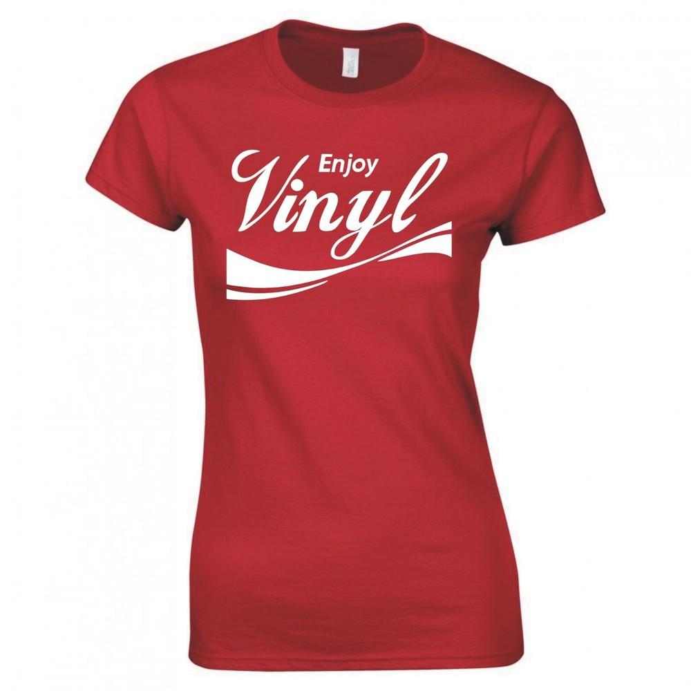 Funny Enjoy Vinyl Skinny Fit TShirt S