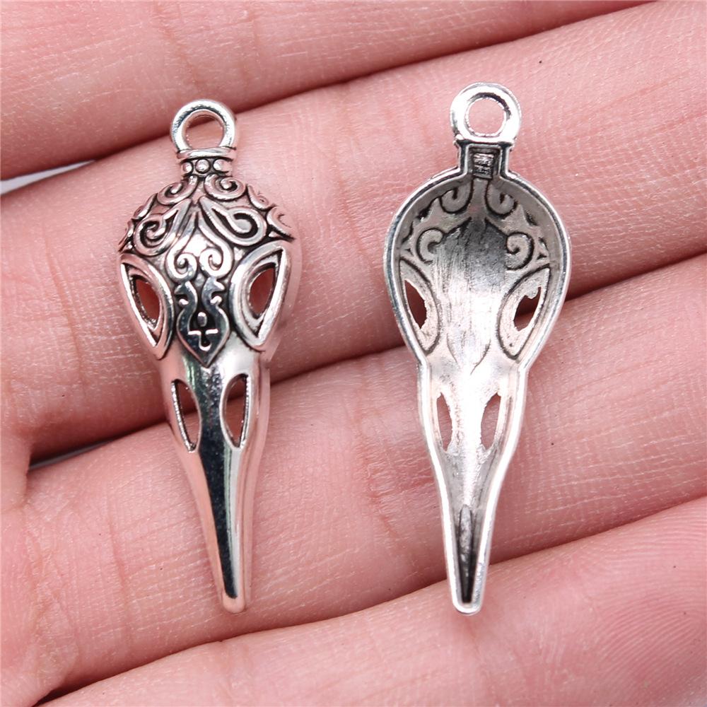 20pcs Skull Charms Antique Silver Color Cute Skull Charms Pendants For Bracelets Bat Skull Charms Making Jewelry