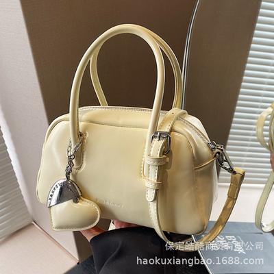 Trendy Texture Handbag 2025 Autumn New Fashion Foreign Style Shoulder Bag Large Capacity Solid Color Simple Messenger Bag