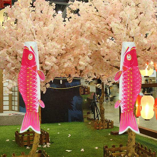 Hanging Pendant Comfortable Hand Feeling Wear-resistant Fadeless Festive Ornamental Decorate Satin Fish Shape Carp Streamer Comic Exhibition Accessory