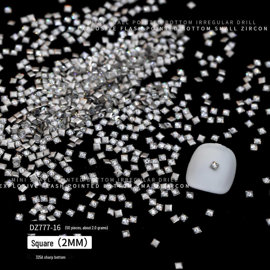 50-Piece Mixed Shape Zircon Manicure Diamonds