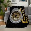 "Gold BBS Wheel with Crown Logo LP Designs"Blanket Flannel Throw Blanket for Sofa, Bed, Travel, Camping, Office, Couch, Chair, And Bed Gift