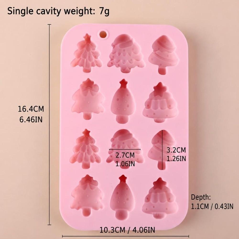 Heat-Resistant Christmas Tree Mold 12 Cavity Chocolate Mold Resin Craft Mold  DIY Craft Projects