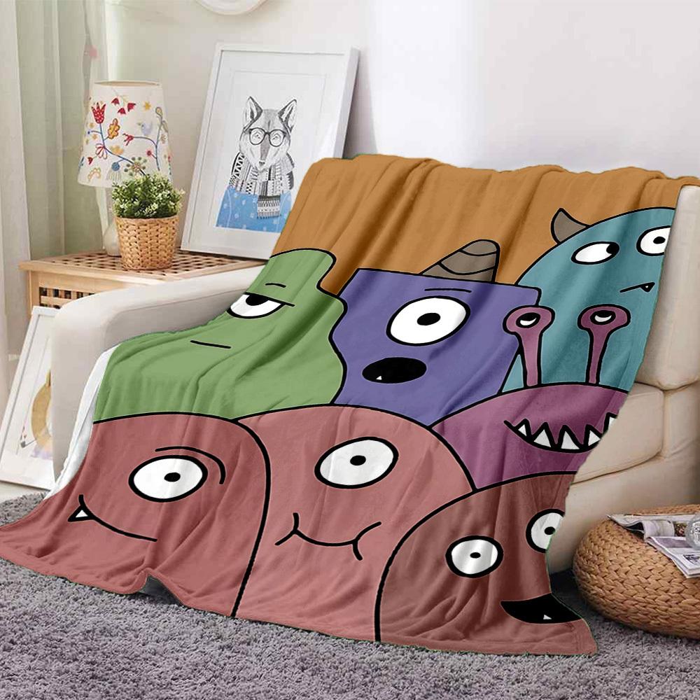 1pc Monster, Cartoon Blanket Warm, Cozy, And Soft, Suitable for Sofas, Beds, Cars, And Office Use.Perfect for Camping And Travel, Making It a Great Gi