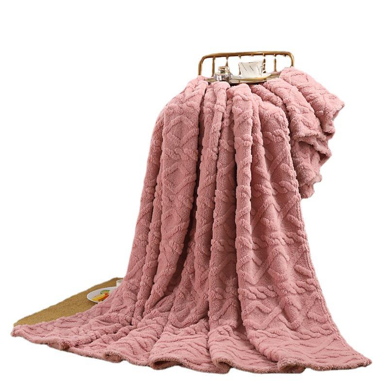 Soft Woolen Blanket for Bedding and Sofa, Warm Lamb Velvet Flannel Cover Blanket for Office, Air Conditioning Nap Quilt
