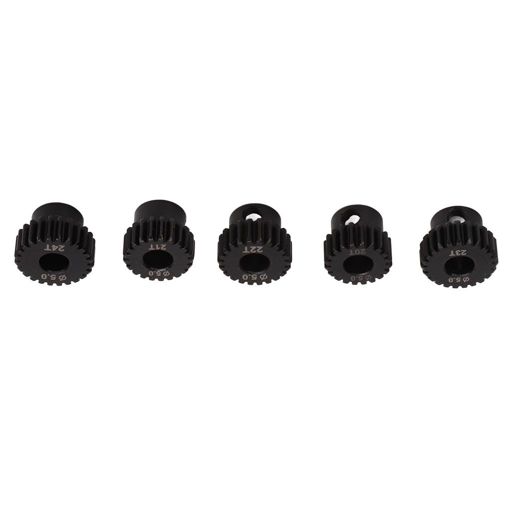 48DP Pinion Gear Set 5.0mm Chrome Molybdenum Alloy Steel 20T 21T 22T 23T 24T RC Motor Gear for Remote Control Car Motor