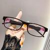1/0~+4.0 Leopard Print Reading Glasses Anti Blue Light Presbyopia Glasses Black Rectangular Frame for Elderly