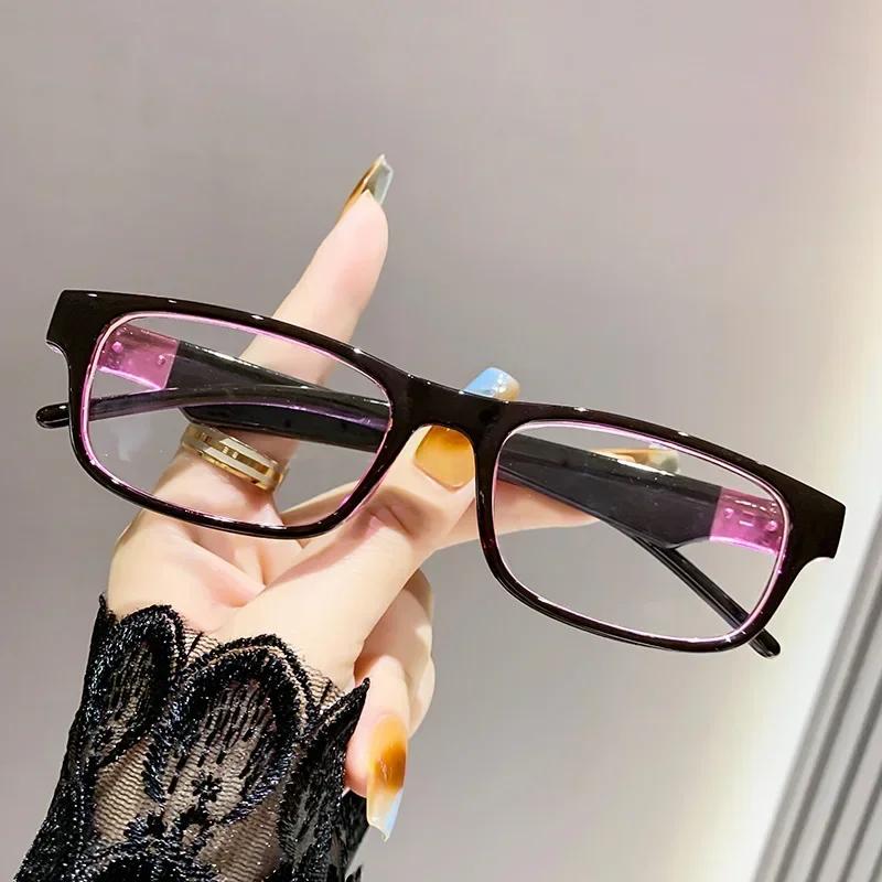 

0~ +4.0 Leopard Reading Glasses Anti Blue Light Print Presbyopia Glasses Neutral Rectangular Black Eyeglass Frame Elderly 0 Anti blue light