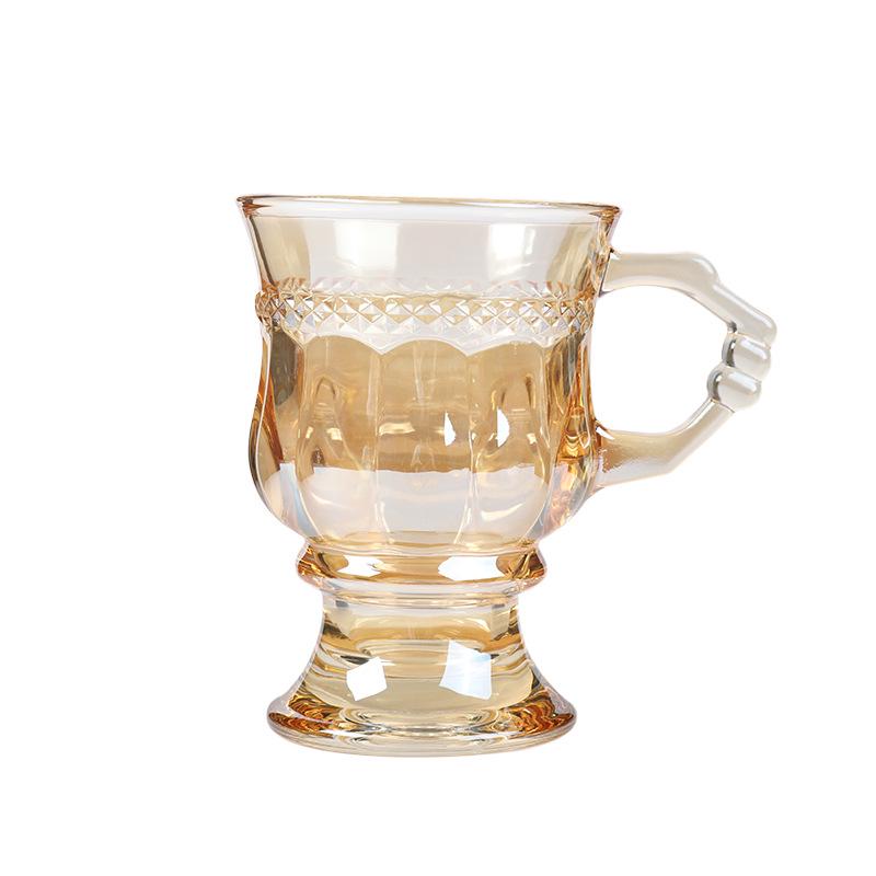 Amber Glass Wine Cup - Bridesmaid/Groomsman Wedding Souvenir & Gift