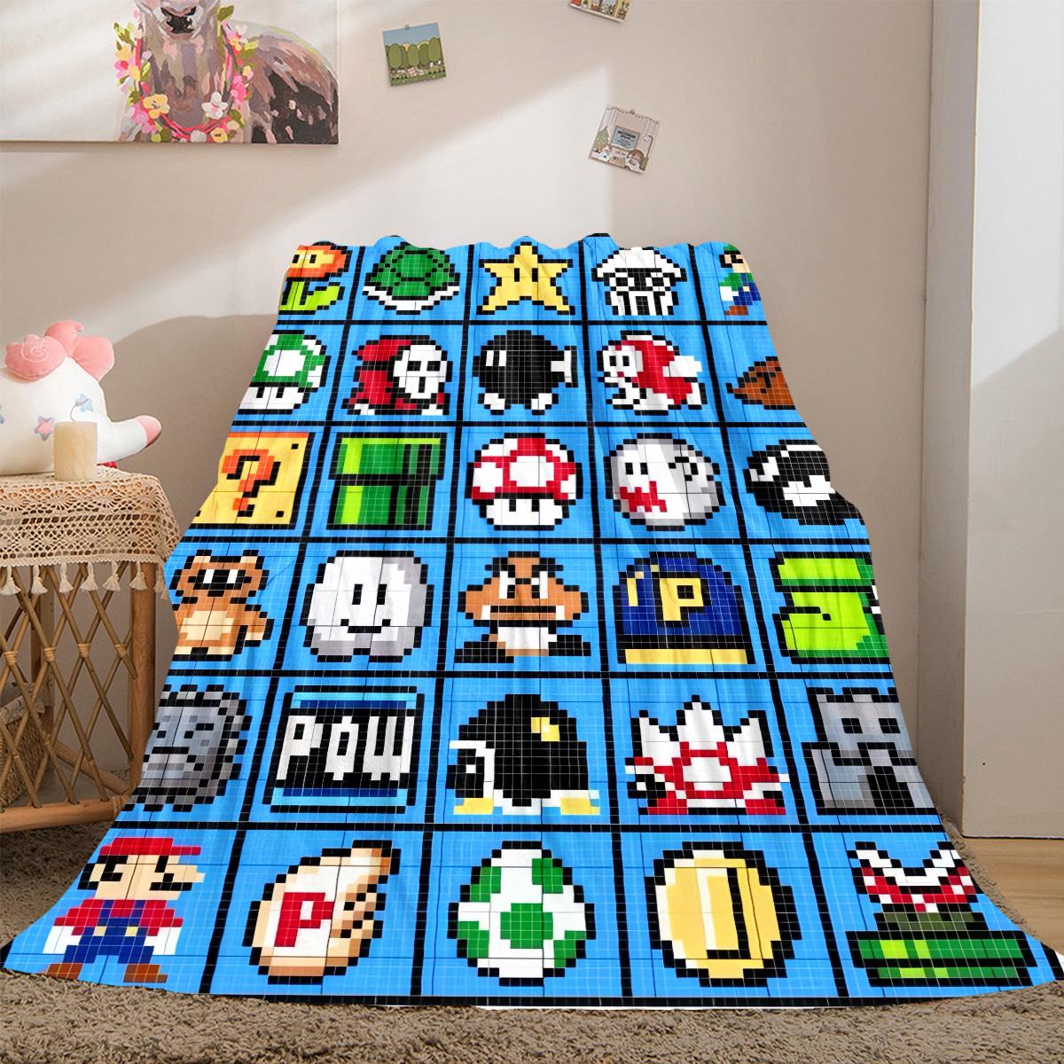 

Classic Pixel Games Soft Flannel Blanket Lightweight Cozy Microfiber Blanket for Couch Bed LXR90 75x90cm