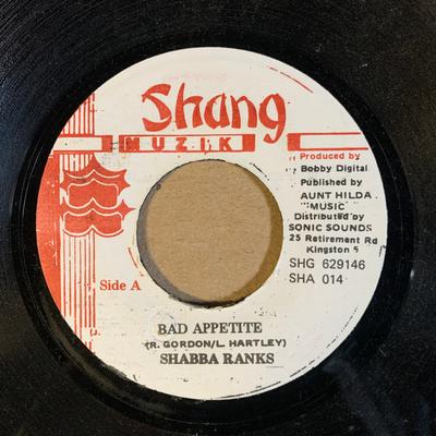 7inch Record SHABBA RANKS - Bad Appetite SHA014 Shang Muzik Jamaica Reggae, Ska & Dub Used