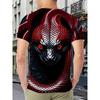 New 3D Printing Snake Graphic T Shirts For Men Summer Short Sleeve Round Neck Casual Tee Tops Mens Hip Hop T-Shirt Streetwear