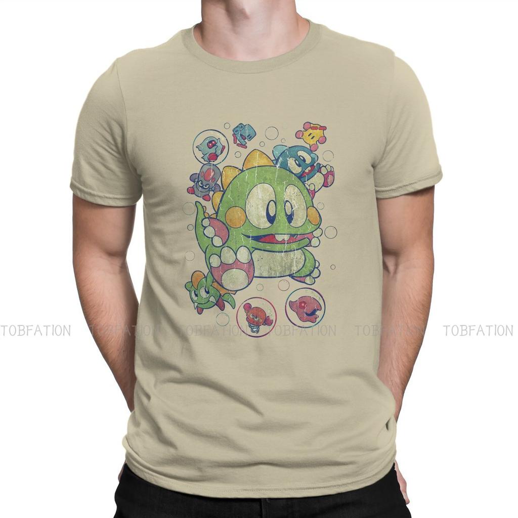 Bubble Bobble Pinball Game Vintage Action T Shirt Men Ofertas Oversized Crewneck Tshirt Cotton Graphic Tops