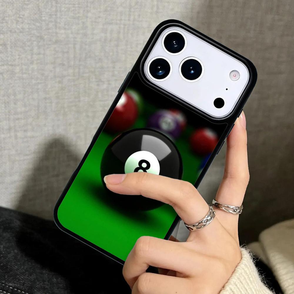 Capa Case for iPhone 17 Air 16 Pro Max 15 Plus 11 13 Mini 14 12 Back Phone Cover Billiards Snooker 8 Ball