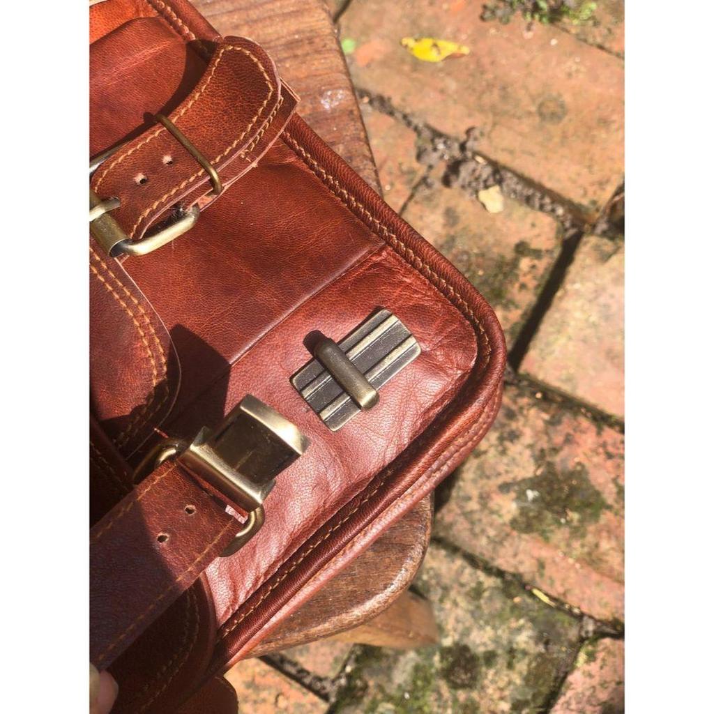 Small leather satchel, 7”x9” baby satchel with handle, leather crossbody messenger bag, small traditional style leather satchel, cute purse