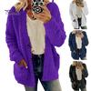 Thicken Women Winter Coat Plush Solid Color Long Sleeves Cozy Lady Keep Warm Cardigan Plus Size Single-breasted for Outdoor