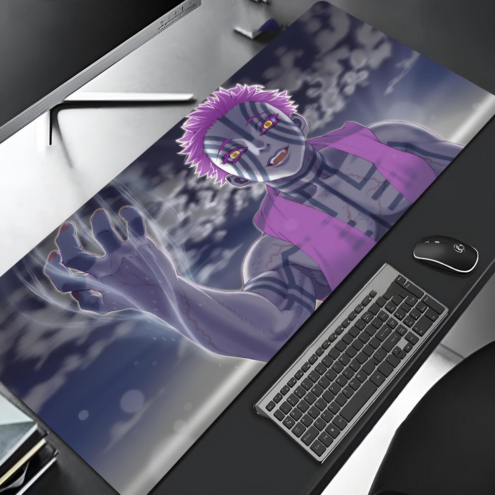 Demon Slayer Kimetsu no Yaiba Mouse Pad Çizgi Film Kilit Kenarlı Büyük Oyun Pad'i Bilgisayar Oyuncu Klavye Matı Masa Mousepad'i PC Masa Pad'i