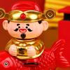 Solar God of Wealth Figurine Golden Red Carp Auto Nodding Fortune God Statue Chinese New Year Spring Festival Desktop Decoration