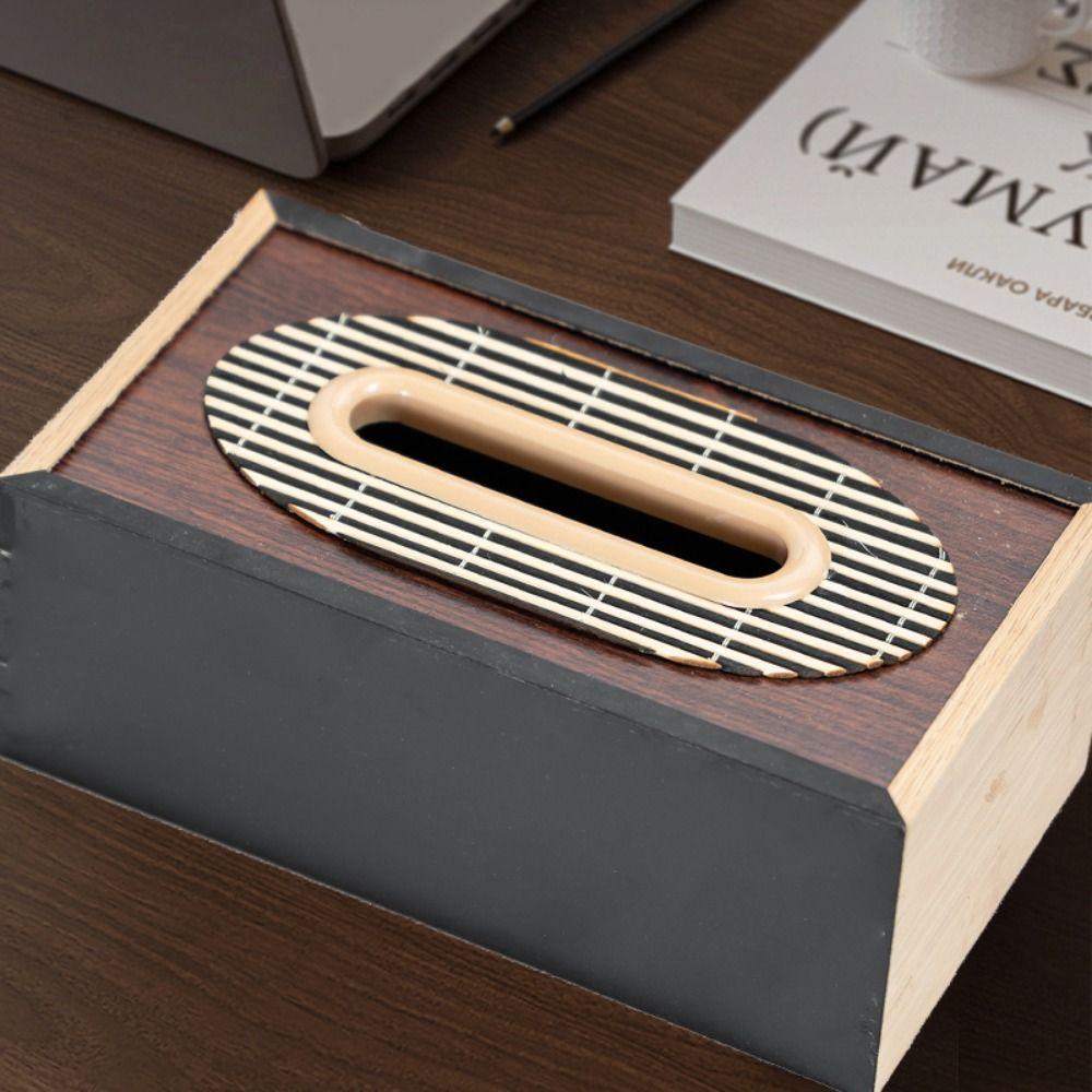 

Handmade Wooden Tissue Box Japanese-style Tissue Case Convenient Tissue Holder Hotel Style 4