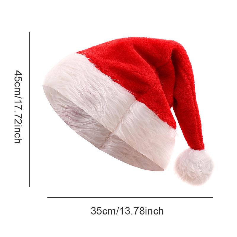 Adult All-Glow Christmas Hat with Lights - Plush Trim Holiday Party Decoration