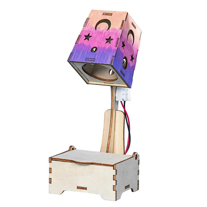 Star Bedside Lamp: Handmade DIY Science Experiment Night Light for Kids, Wooden Teaching Aids Model