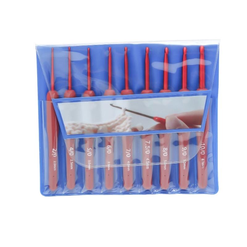 

Эргономичный набор крючков для вязания с ПВХ-сумкой для рук с артритом, Эргономичные ручки с мягким захватом, Крючок для вязания для начинающих