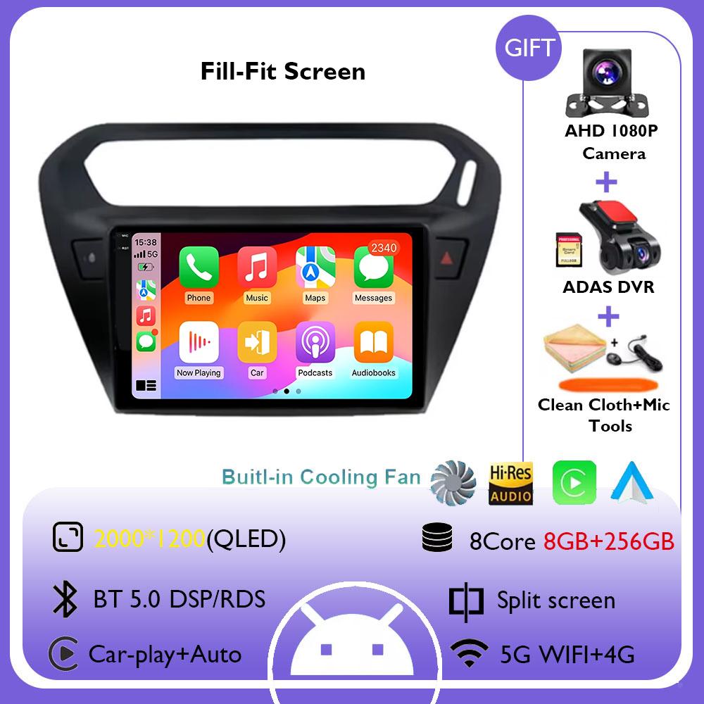 Android 14 For Peugeot 301 per Citroen C-Elysee 2012 - 2016 Car Multimedia Player Car GPS Navigation Touch Screen No 2din