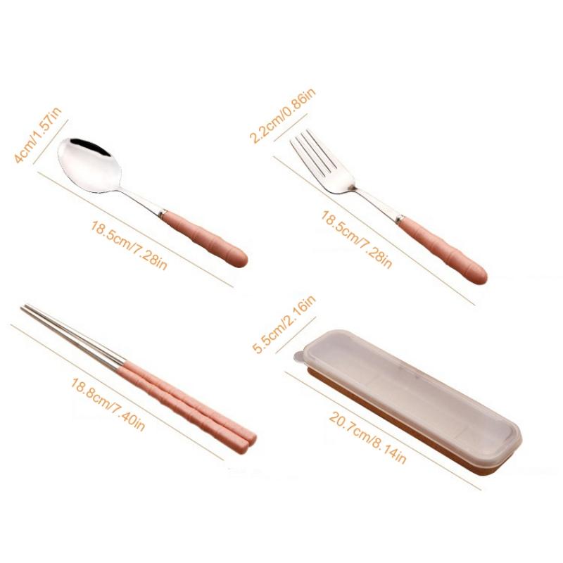 Stainless Steel Tableware Set Spoon Fork Chopsticks Gift Tableware Three-piece Set