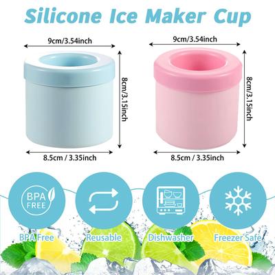 New Ice Bucket Silicone Round Cylinder Ice Cube Mold With Lid Ice Mould Homemade DIY Refrigerator Freeze Creative Ice Cube Molds
