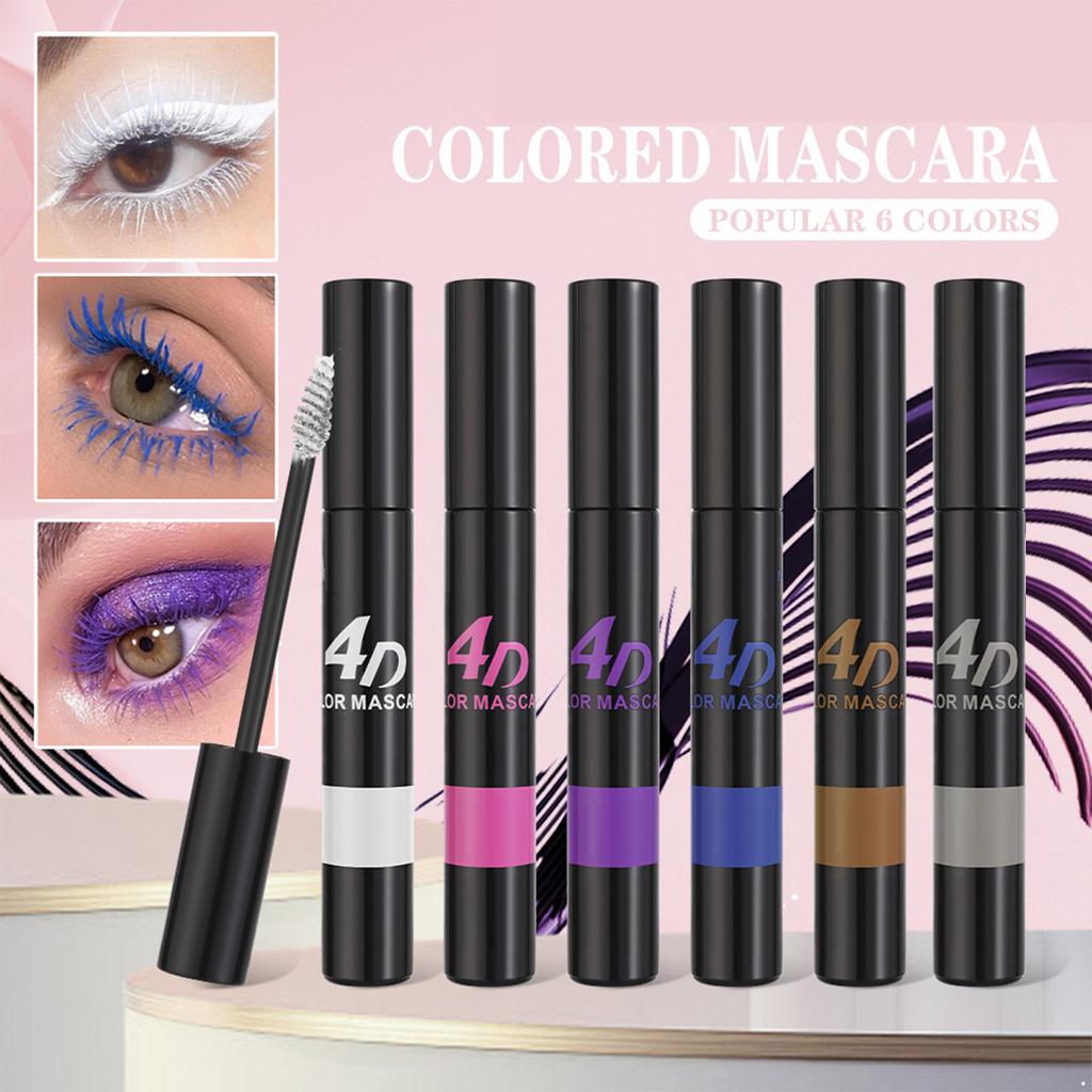 4D Mascara for Long Lengthening and Volumizing Effect Highly Pigmented Black Waterproof Formula No Smudging No Flaking Non Clumping