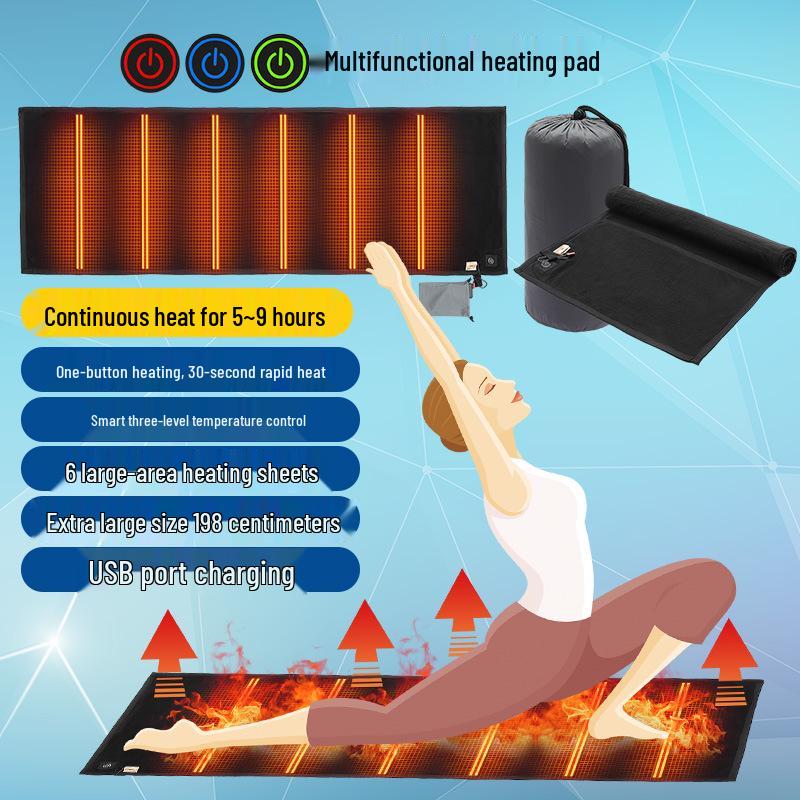 USB Electric Heated Outdoor Blanket: Non-slip, Foldable, Warm Sleeping Bag Pad for Camping and Car.