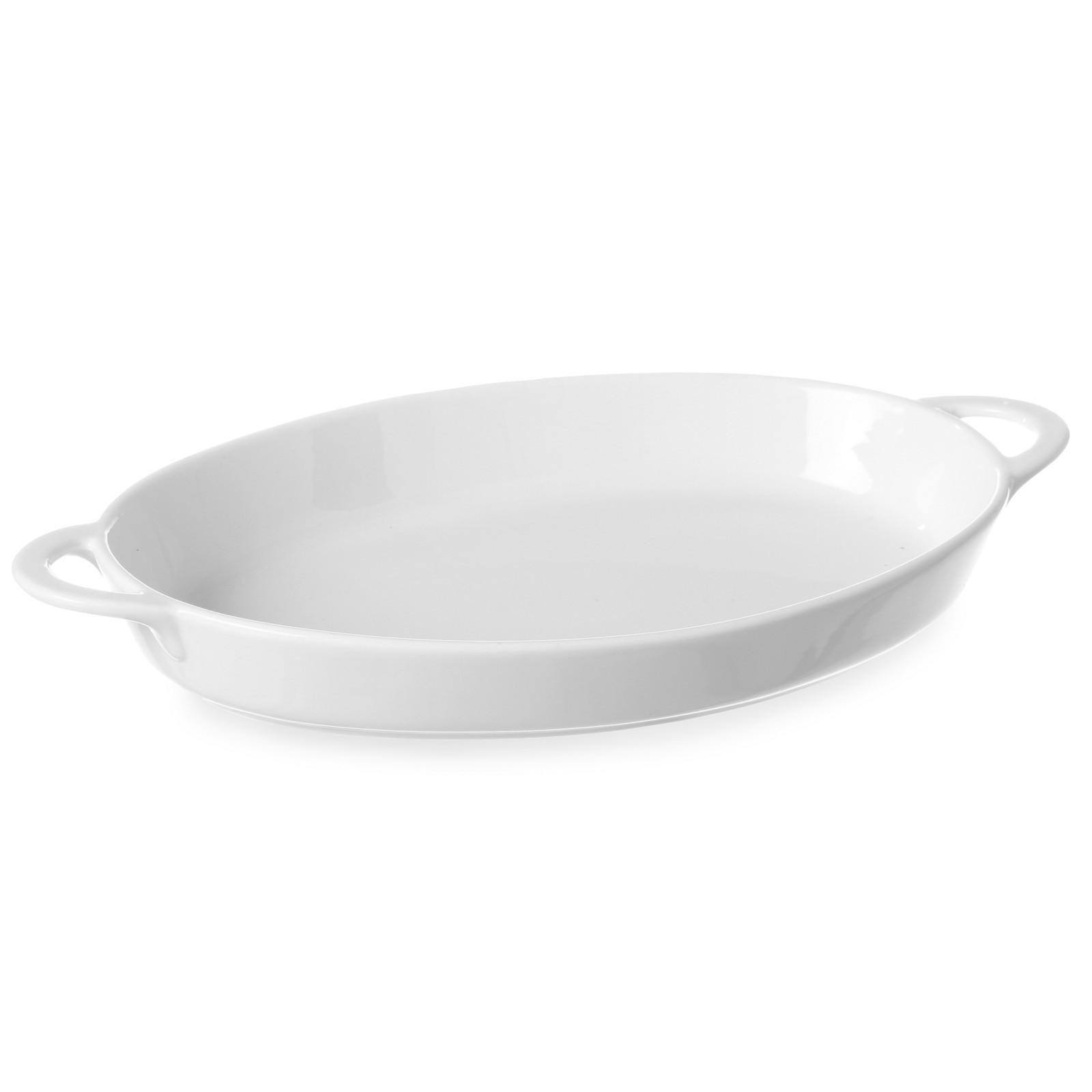 Super Merchant Ovale Ovenschaal Met Handvatten 270x180x40mm Wit Porselein Hendi 784020