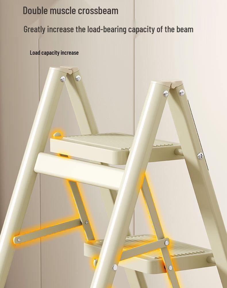 Folding Telescopic A-Frame Multi-Use Ladder - 3/4 Step Indoor Thickened Climbing Ladder