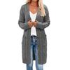 Button Up Knitting Jacket Women Sweater Cardigan Solid Color V Neck Long Sleeve Twist Texture Tops with Pockets