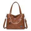Women's PU Tote Bag Vintage Large Capacity Underarm Shoulder Bag Handbag