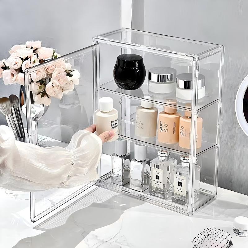1/2/3 Layers Storage Box Transparent Acrylic Display Boxes Doll Organizer Desktop Dustproof Cabinet Home Storage For Toys