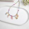 New Korean Version Transparent Resin Colored Bead Pull Cloth Necklace Cute Cartoon Pendant Accessory Chain Necklace