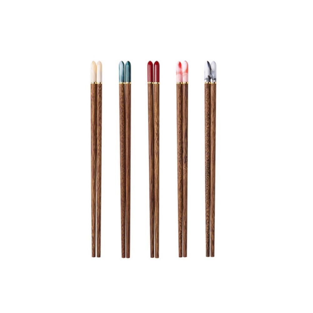 5 Pair Wax Free  Head Wooden Chopsticks Set Vintage Serving Chopsticks Sushi Sticks  Gifts
