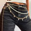 New metal chain imitation pearl multi-layer body chain, temperament versatile claw diamond waist chain women