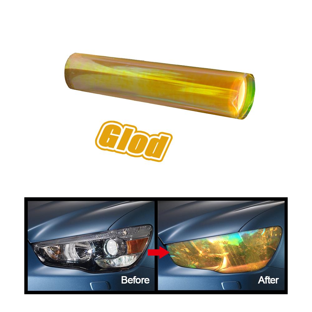 Vehicle Light Sticker Rainbow Chameleon Vinyl Tint Foil Film Sheet Decal for Car Headlight Tail Light Fog Light Motorcycle Lamp