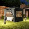 Gazebo Pop-Up 2,5 x 2,5 m con Pareti Laterali e Borsa per il Trasporto, Tenda da Giardino UPF50+ Regolabile in Altezza, Grigio Scuro