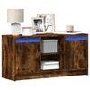 VidaXL TV Cabinet with LED Smoked Oak 100x34x50 Cm Engineered Wood 852191